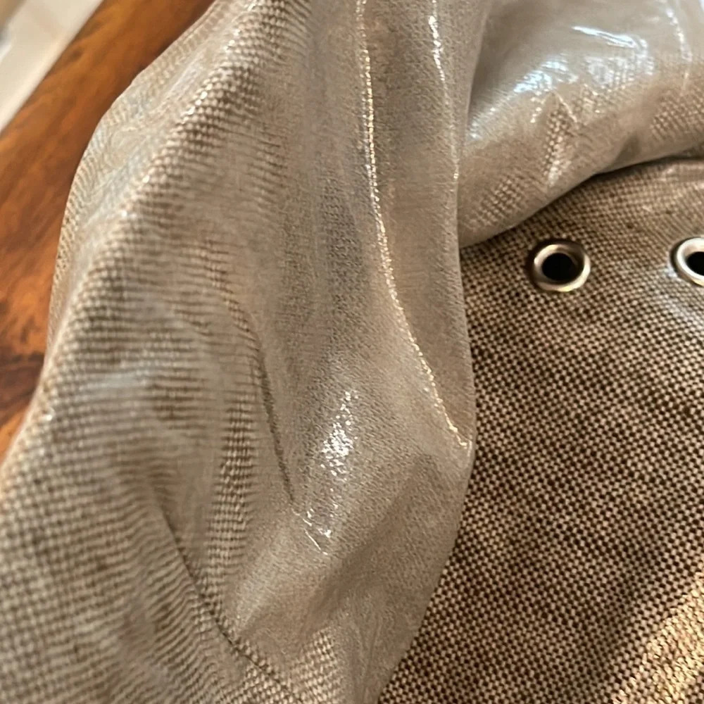 Tory Burch beige rain jacket fitted waterproof trench coat size Small - Picture 16 of 16